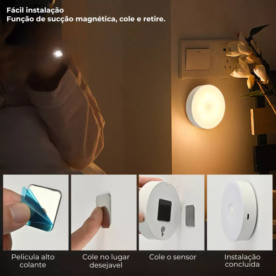 Luminária LED com Sensor Redonda