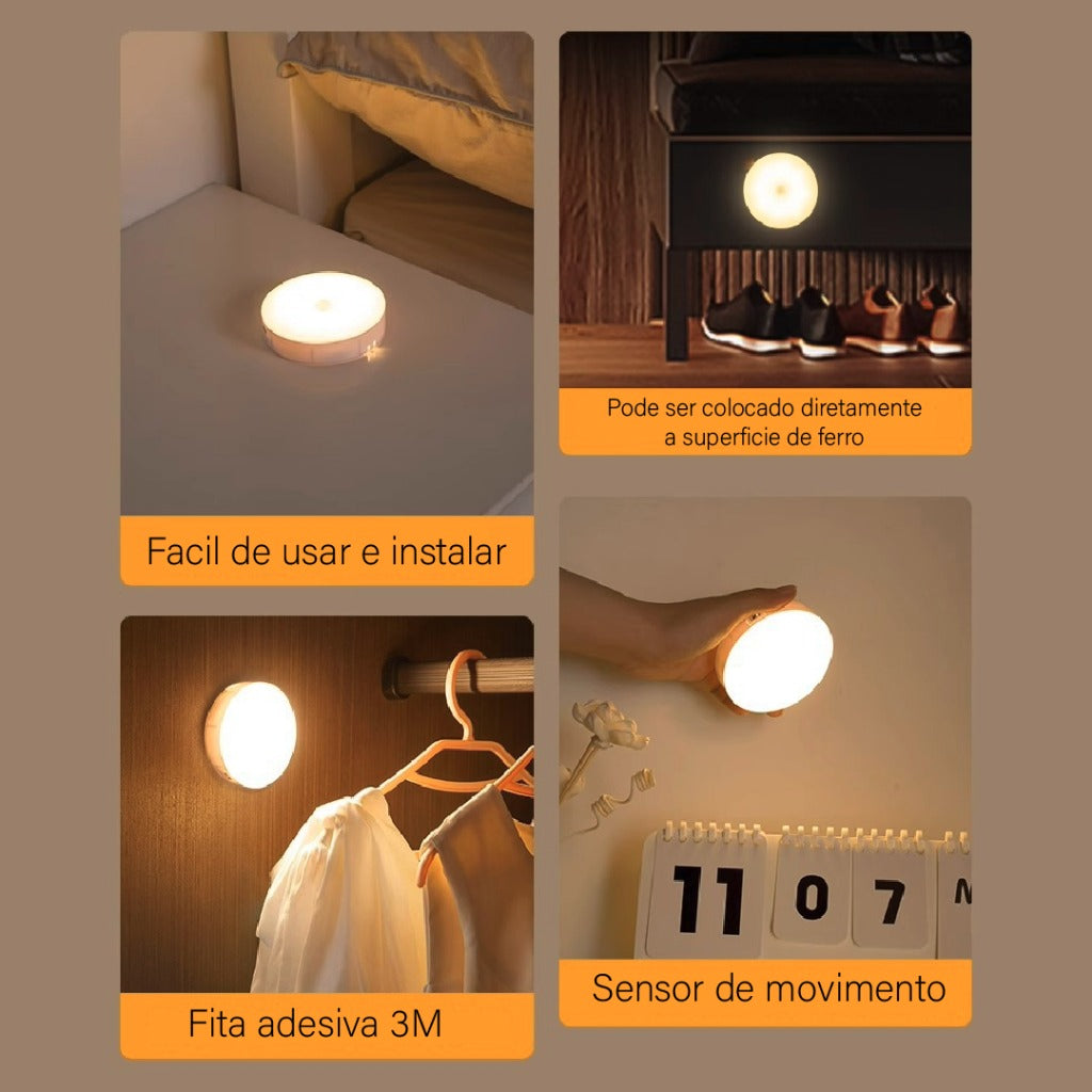 Luminária LED com Sensor Redonda