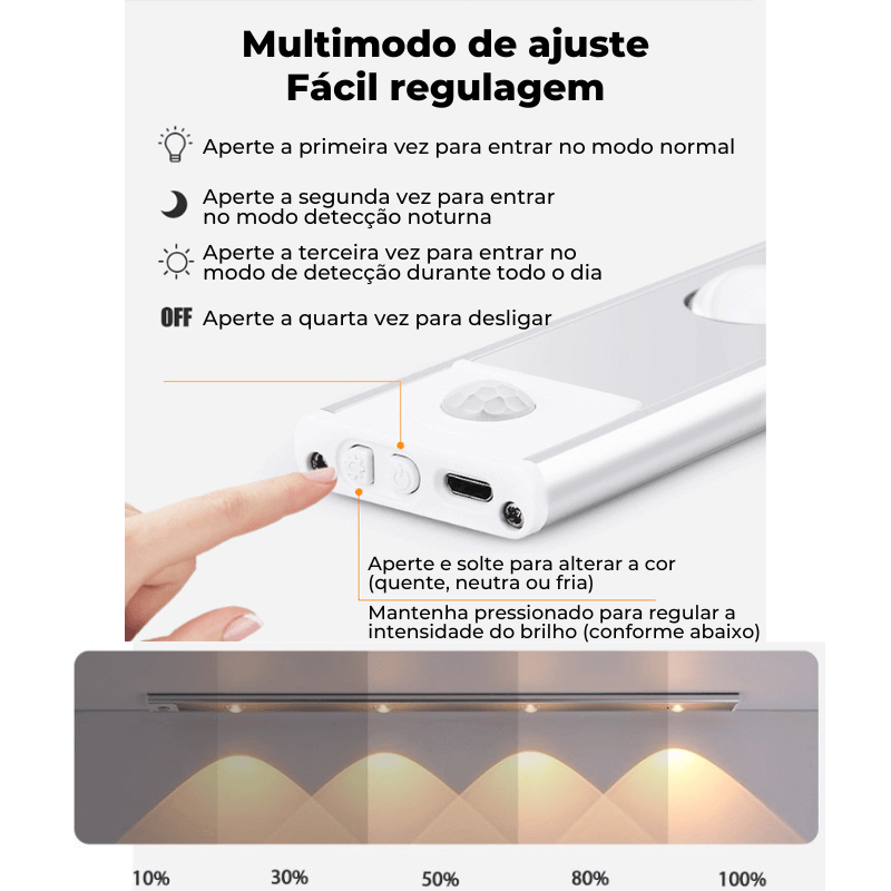 Luminária LED com Sensor Efeito Montanha